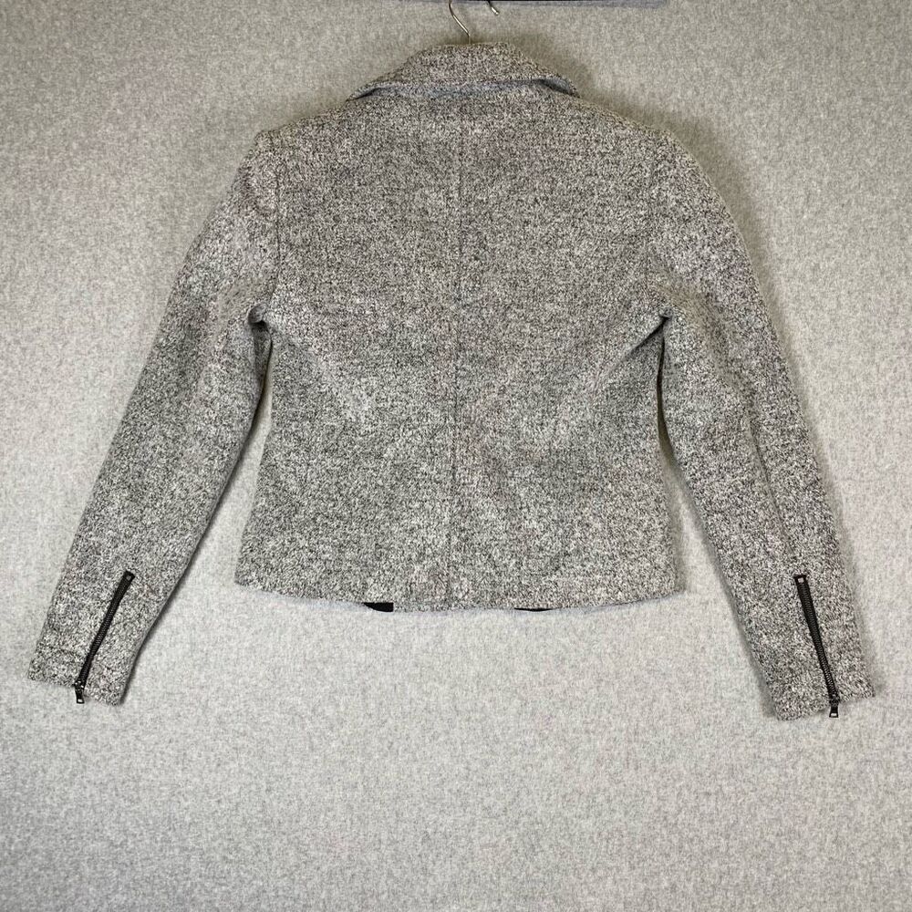 Loft Women’s Size XS Lightweight Edgy Moto Jacket Grey Zip Up Collared - Picture 8 of 8